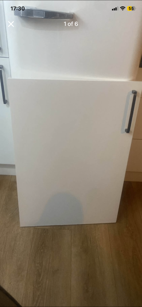 White melomine kitchen cupboard door