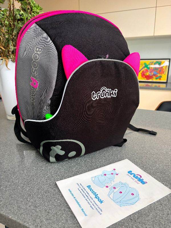 Trunki Boostapak Travel Backpack Booster Car Seat Hot Pink Booster Seat 15-36kg
