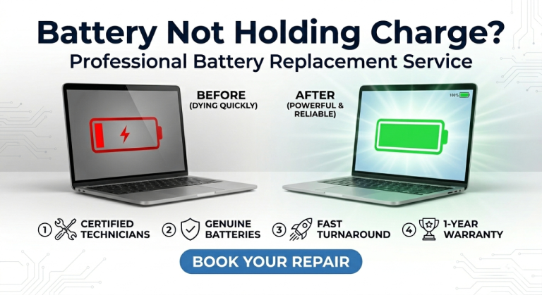 Laptop Battery Replacement Wimbledon | Professional Installation | Quick & Affordable Service