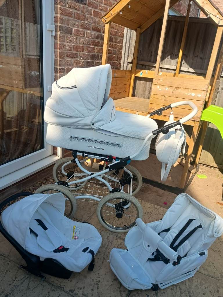 ISABELL Pram Baby Fashion 3in1 RETRO STROLLER ,  CARRYCOT + STROLLER + CAR SEAT 