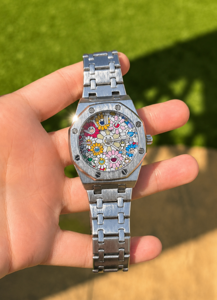 Watch custom inspired by Takashi Murkami art piece 
