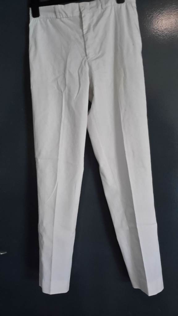 VINTAGE 1980'S WHITE STA PRESS TROUSERS 28" WAIST 29" LEG 13" BOTTOMS