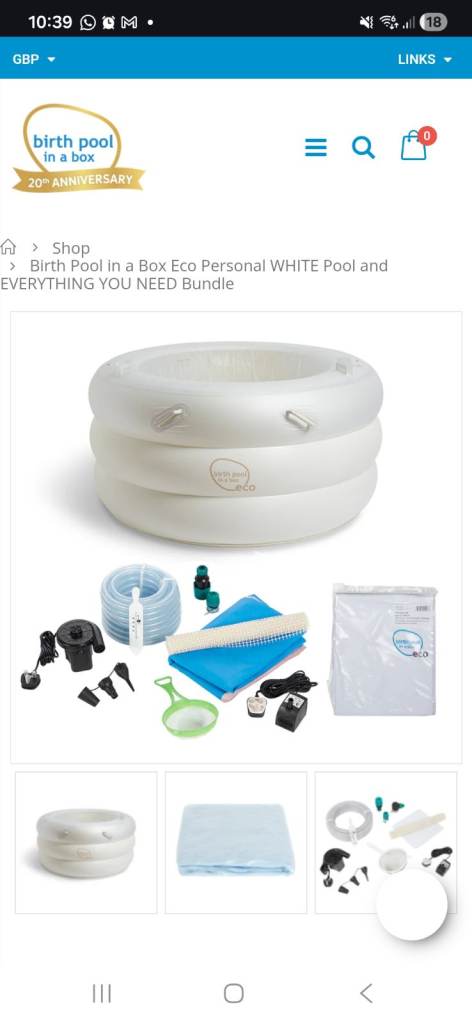 Birthing pool bundle for home waterbirth 