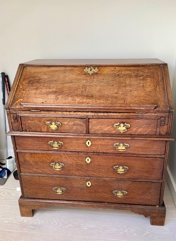 Oak writing desk, bureau