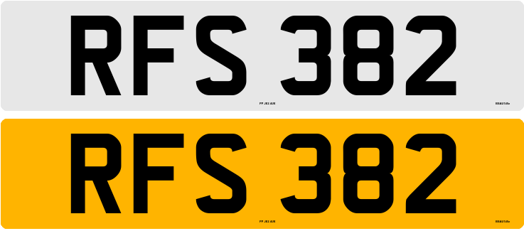 Dateless number plate RFS 382.