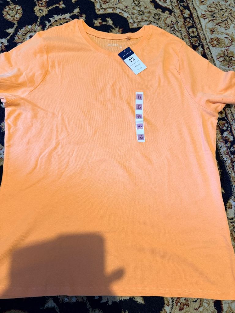 Papaya The Fitted T-shirt - Size 22, Bright Orange, New with Tags