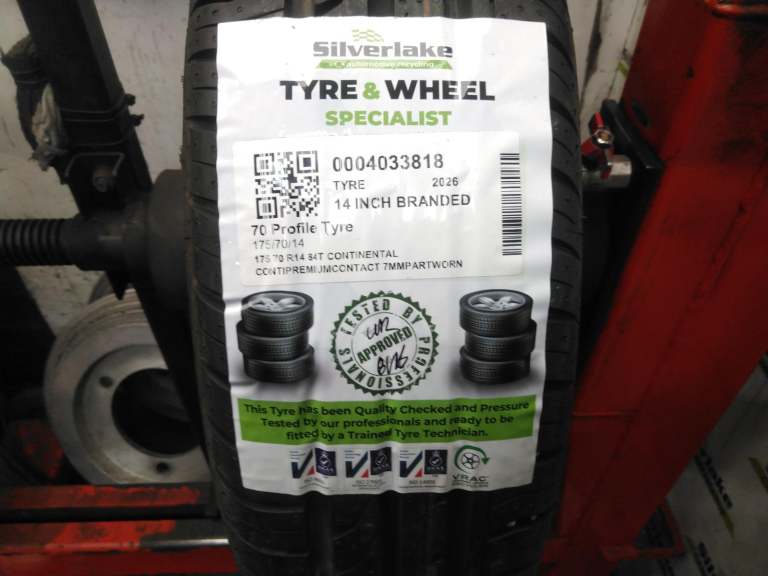 175 70 R14 84t Continental Contipremiumcontact 7mmpartworn Pressure Tested Tyre