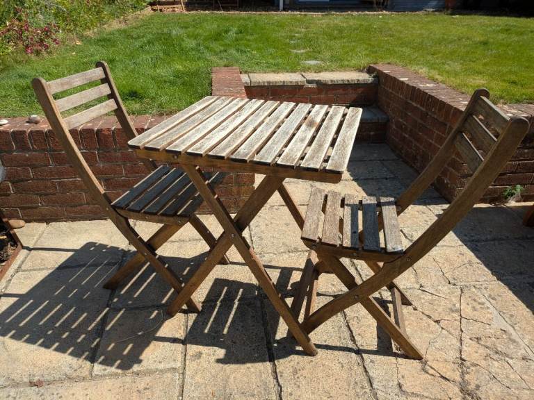Ikea ASKHOLMEN folding table plus two folding chairs 