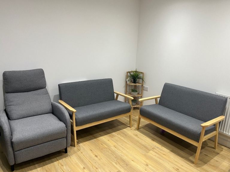 image for Grey Sofas and Recliner Arm chair for Living room/Lounge/Reception/Office/Bedroom