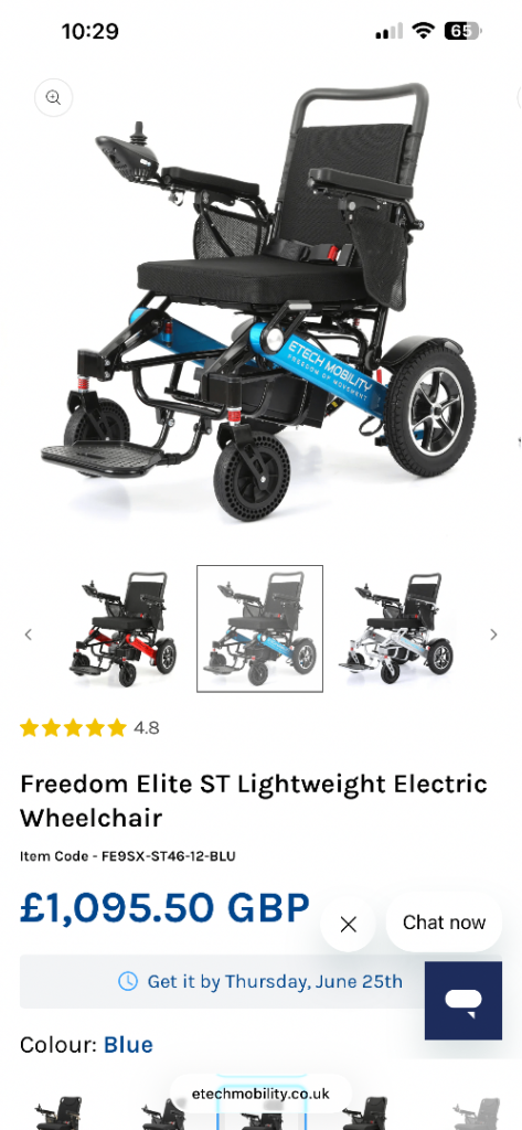 Folding powerchair