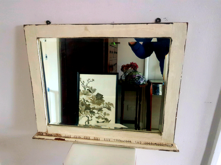 Shabby chic rectangular painted mirror