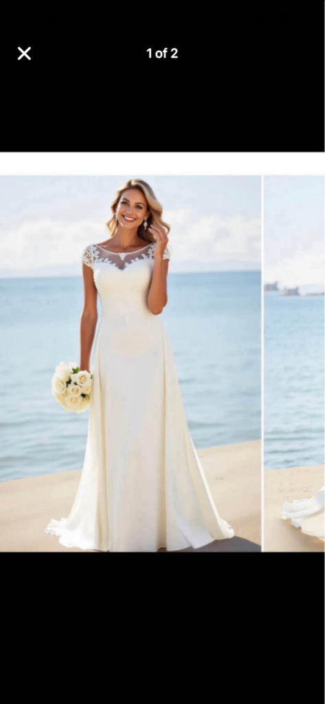 Stunning White Wedding Dress with Lace Detail