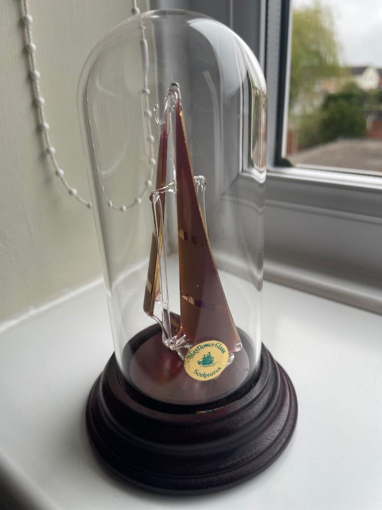 Glass Sailing Boat in Dome – Decorative Ornament