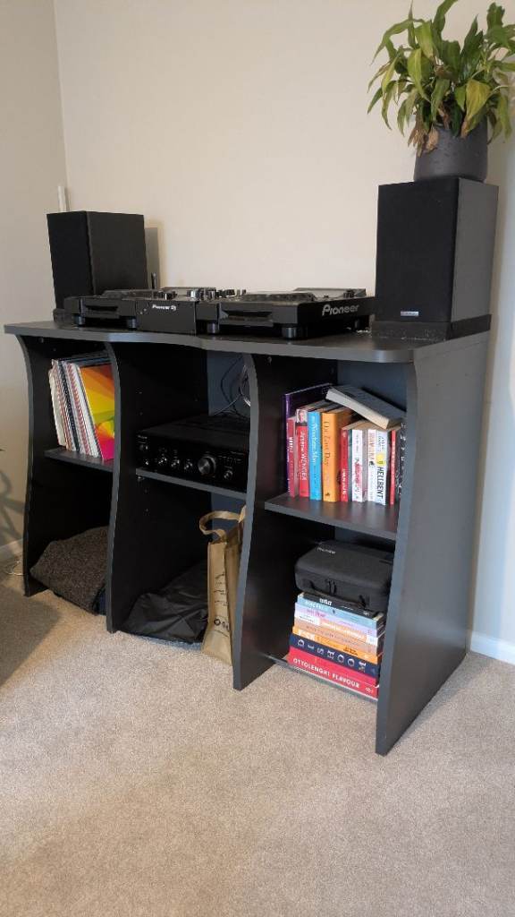 Black DJ Stand / DJ Workstation Unit - stand only