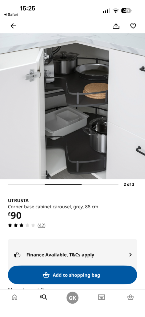 IKEA UTRUSTA Corner Cabinet Carousel, WHITE – Brand New
