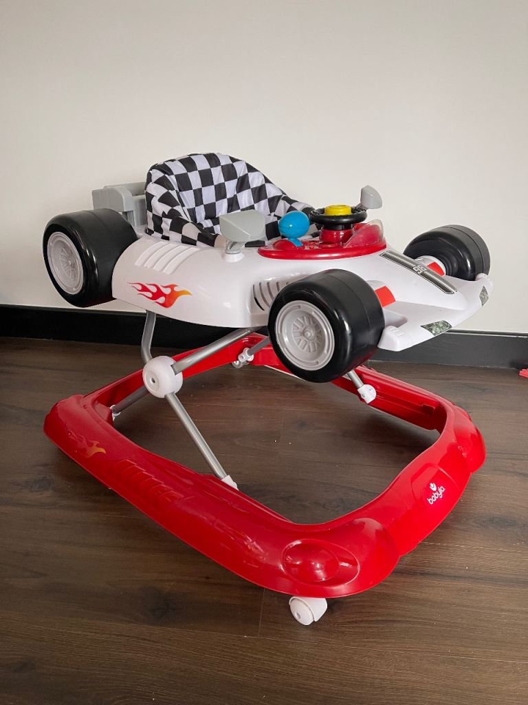Babylo Race Car Baby Walker – Red and White, Good Condition