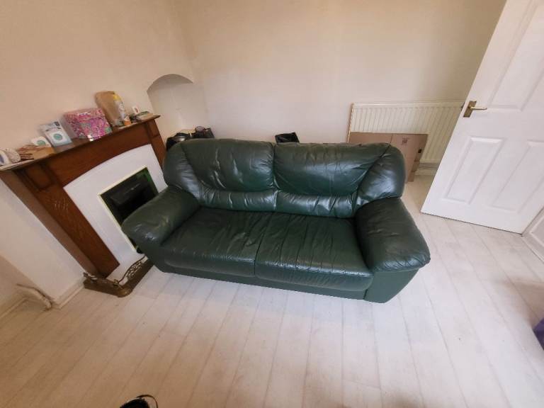 Small three seater leather sofa