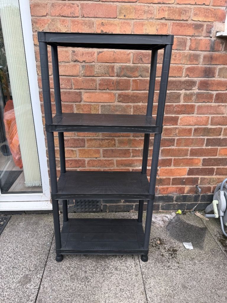 Plastic storage shelves 