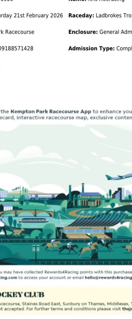 4 tickets for sale - Kempton Park 