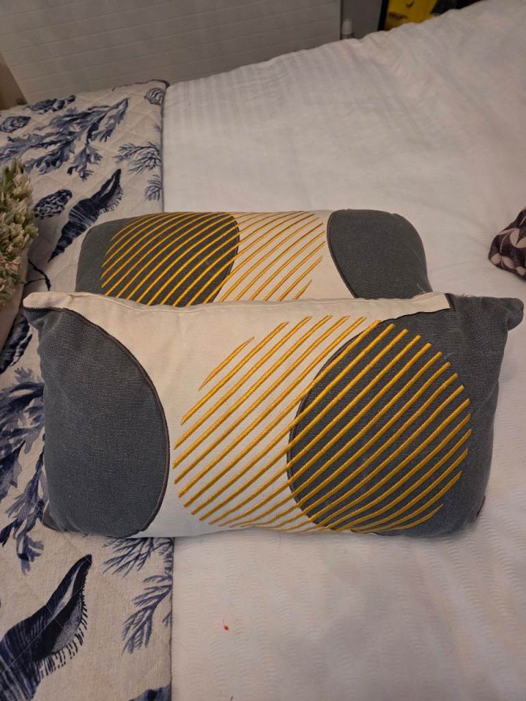 2 cushions with covers.