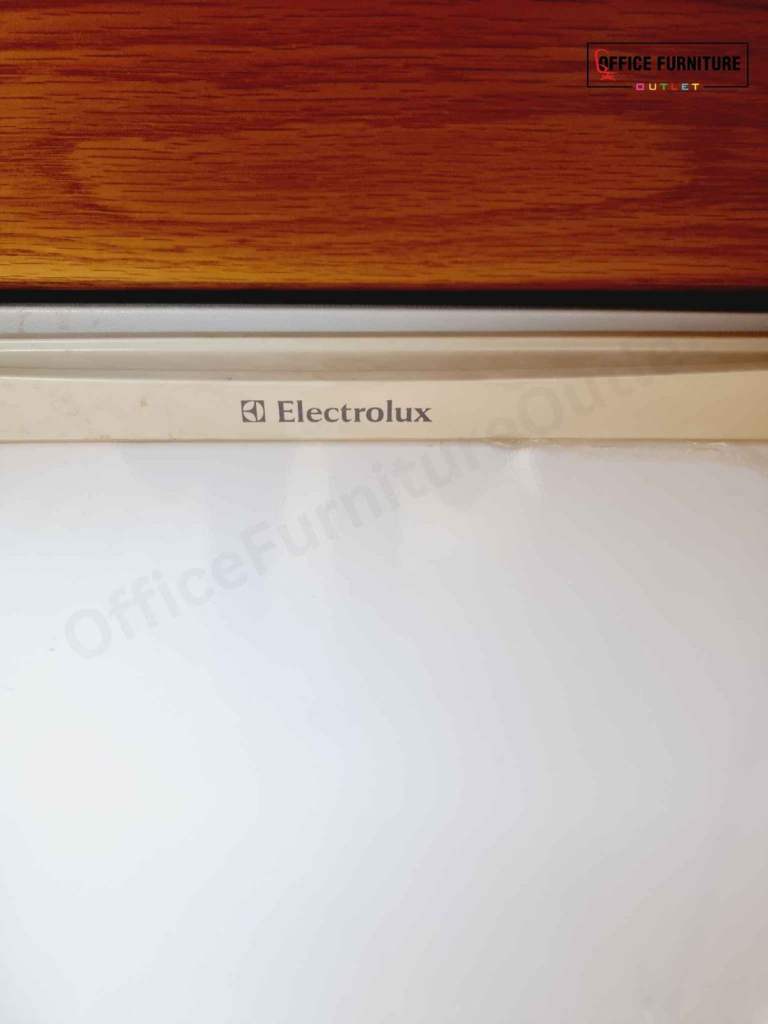 Golden Oak Credenza Cabinet with Built-In Fridge