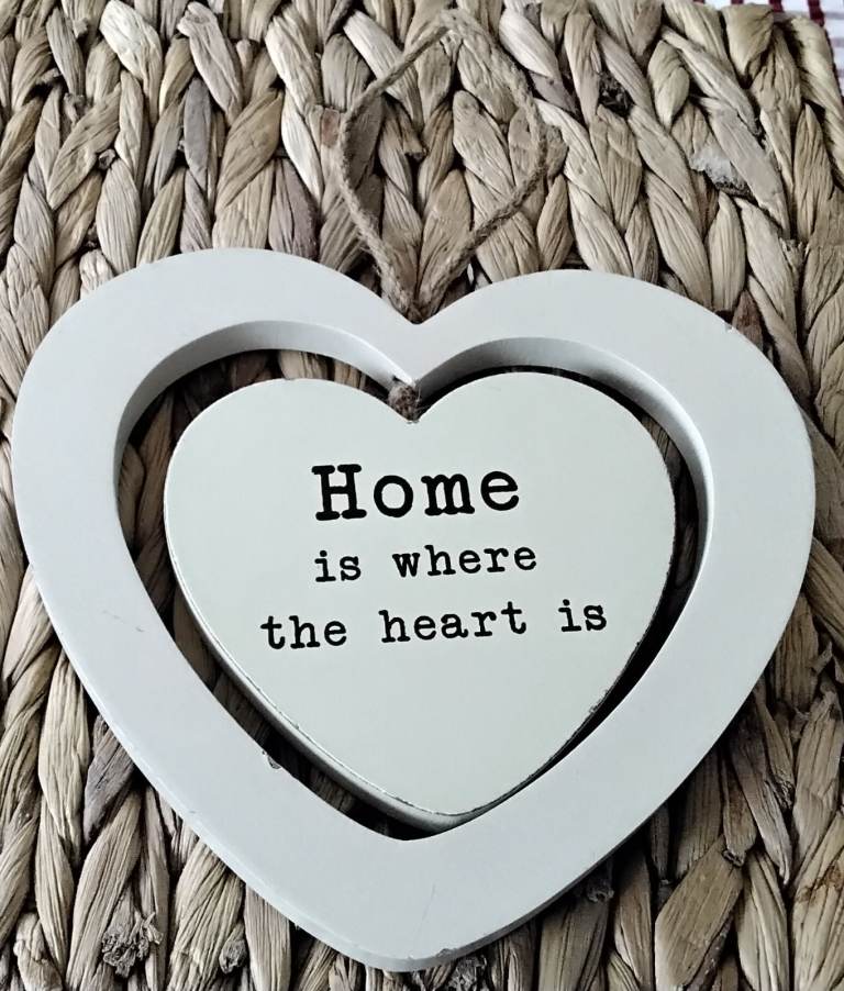 Hanging heart ornament 18 cm x 17 cm excluding hanging rope