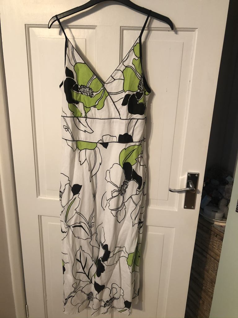 Planet summer dress lime, white and black 