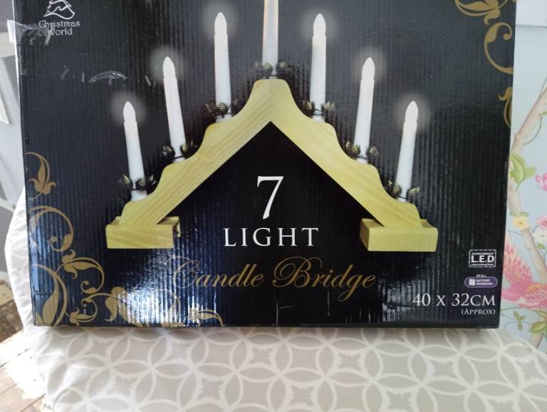 Christmas World 7 LED Light Candle Bridge - 40x32cm