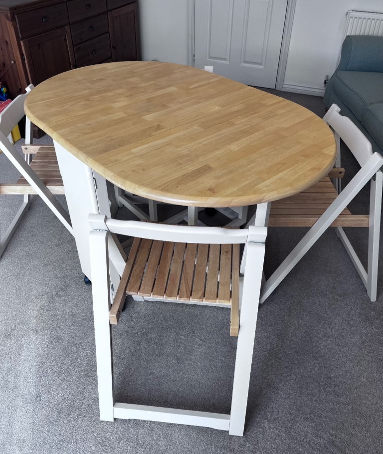 John Lewis butterfly table with Folding Chairs