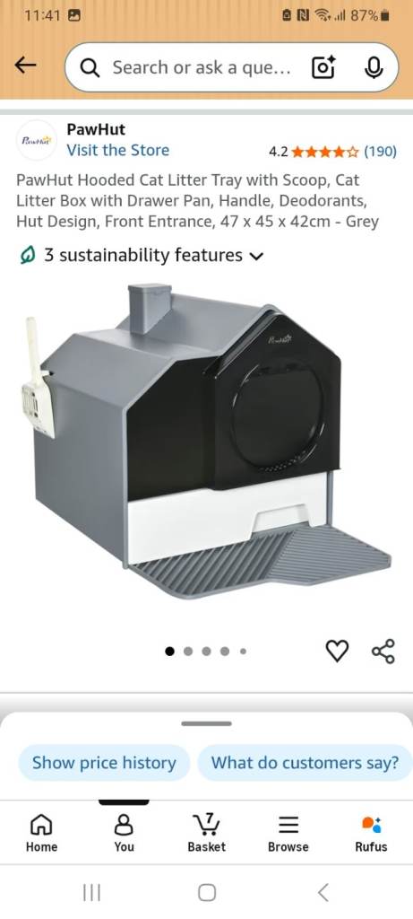 Paw hut designer cat litter tray