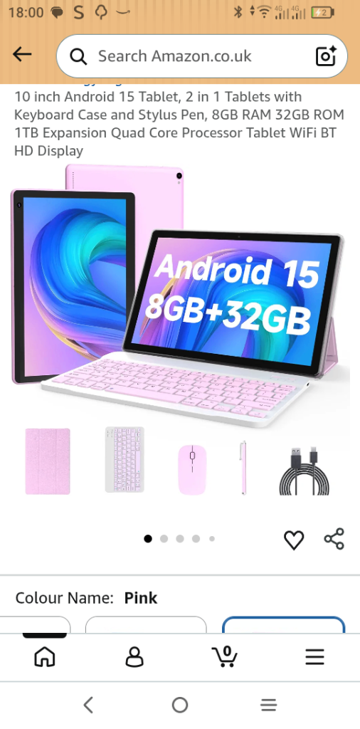 Pink laptop tablet 2 in 1