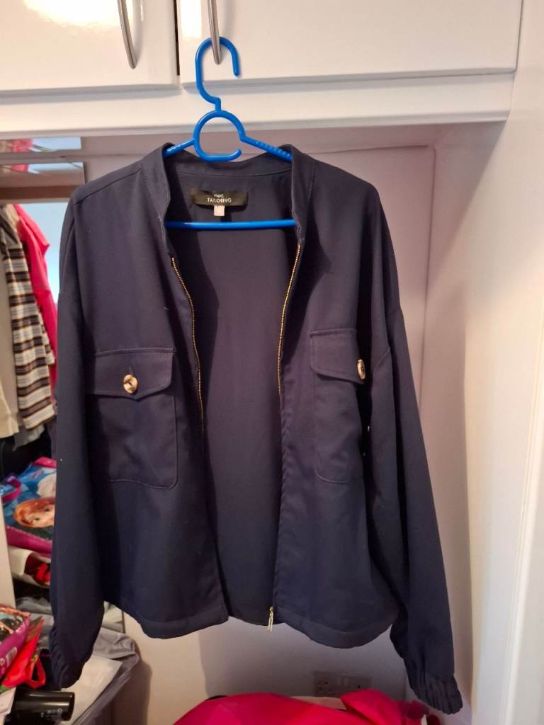 NEXT Navy Zip-Up Jacket with Gold Buttons – Good Condition