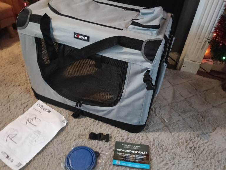 Light grey medium fabric pet crate feel free to contact me 