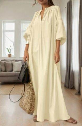 ZanZea Casual Womens Maxi Long Dress in Cream XL