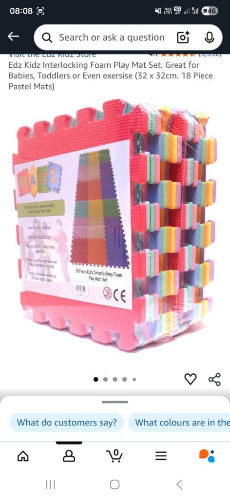 image for 50 Square play mats multiple colors