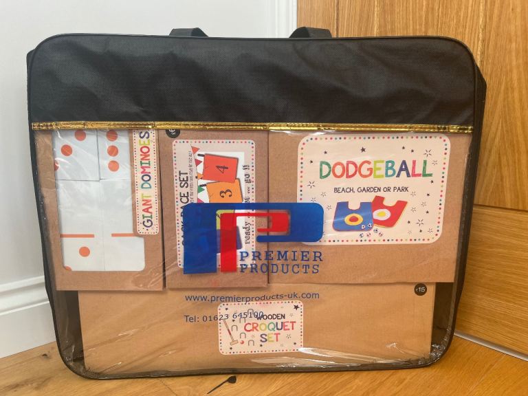 Kids Garden Games Set – Dodgeball, Sack Race, Giant Dominoes
