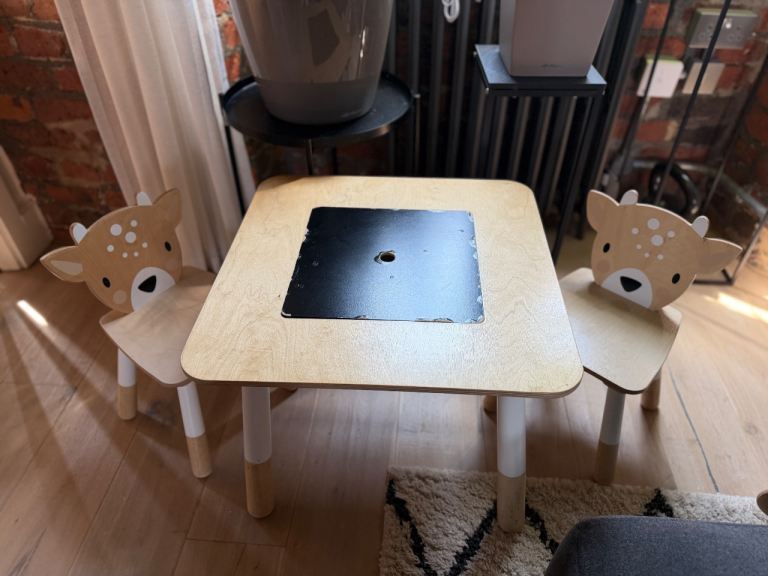 Kids Wooden Deer Table and Chairs Set – Good Condition