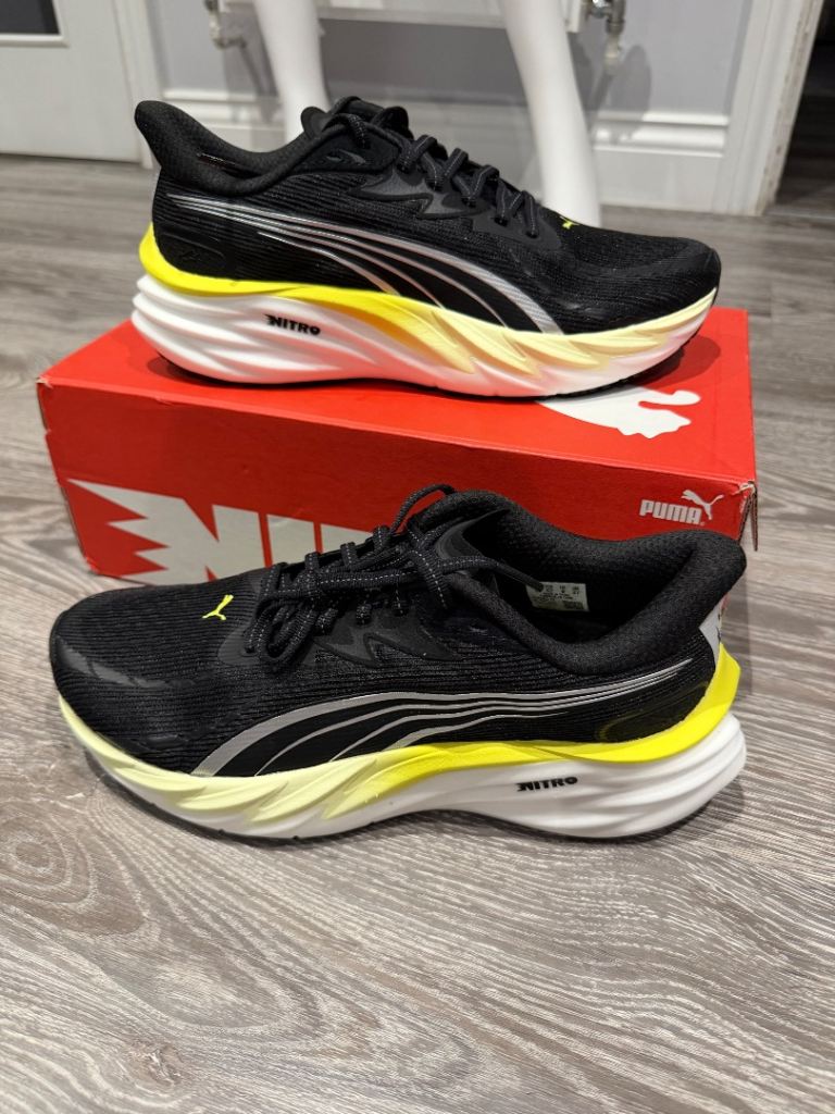 Puma Nitro Running Shoes - Black & Yellow, New with Box
