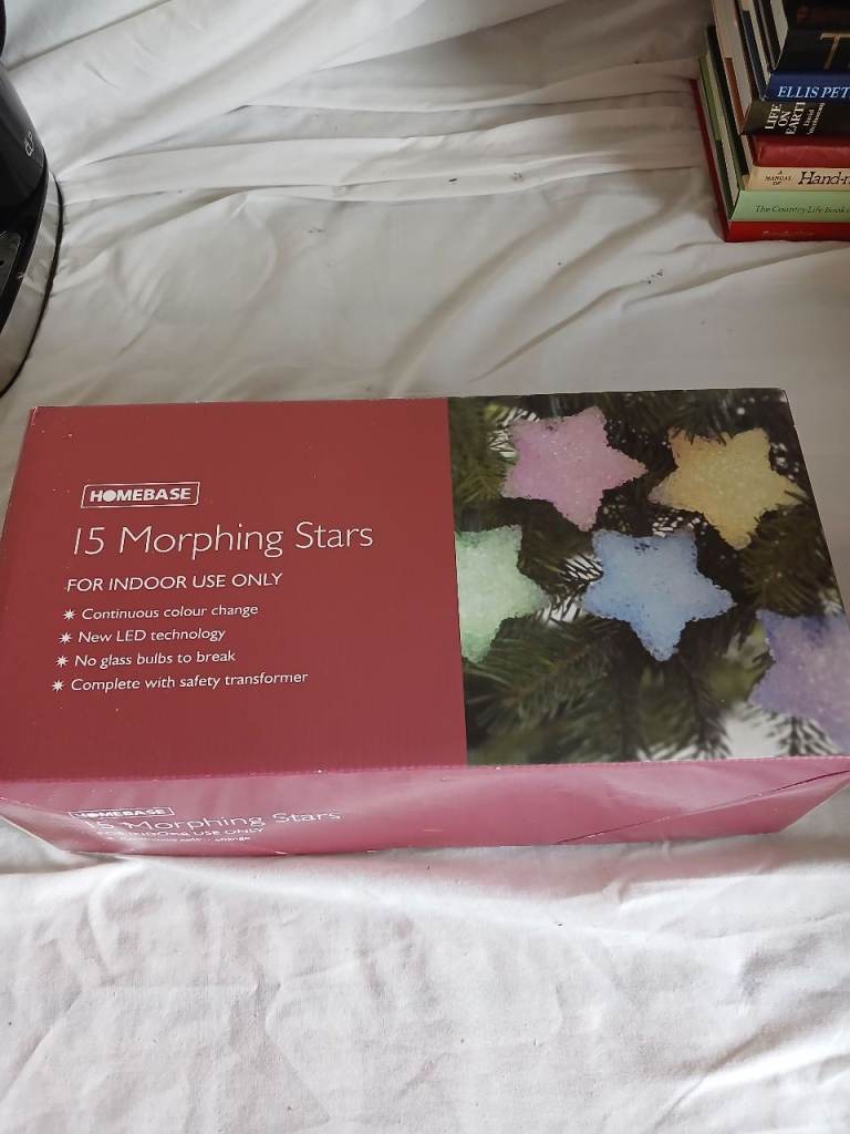 Homebase 15 Morphing Stars LED Christmas Lights – New, Indoor Use