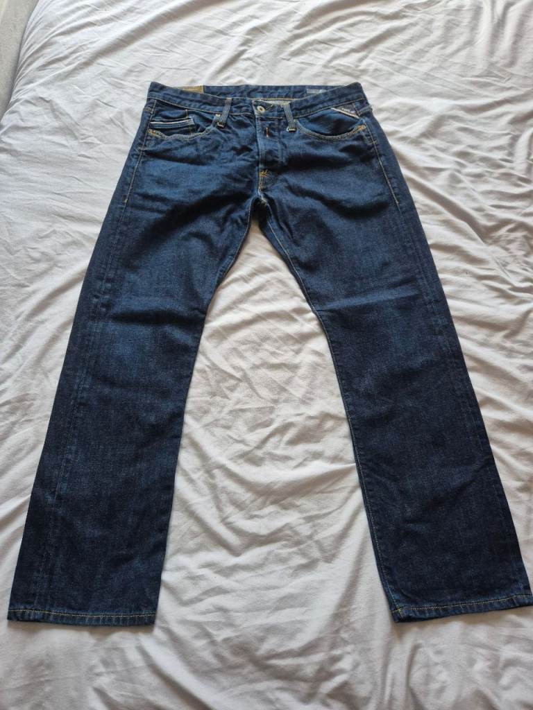 image for REPLAY jeans Mens Waist 34 Length 30 Blue Vintage Retro Good Condition