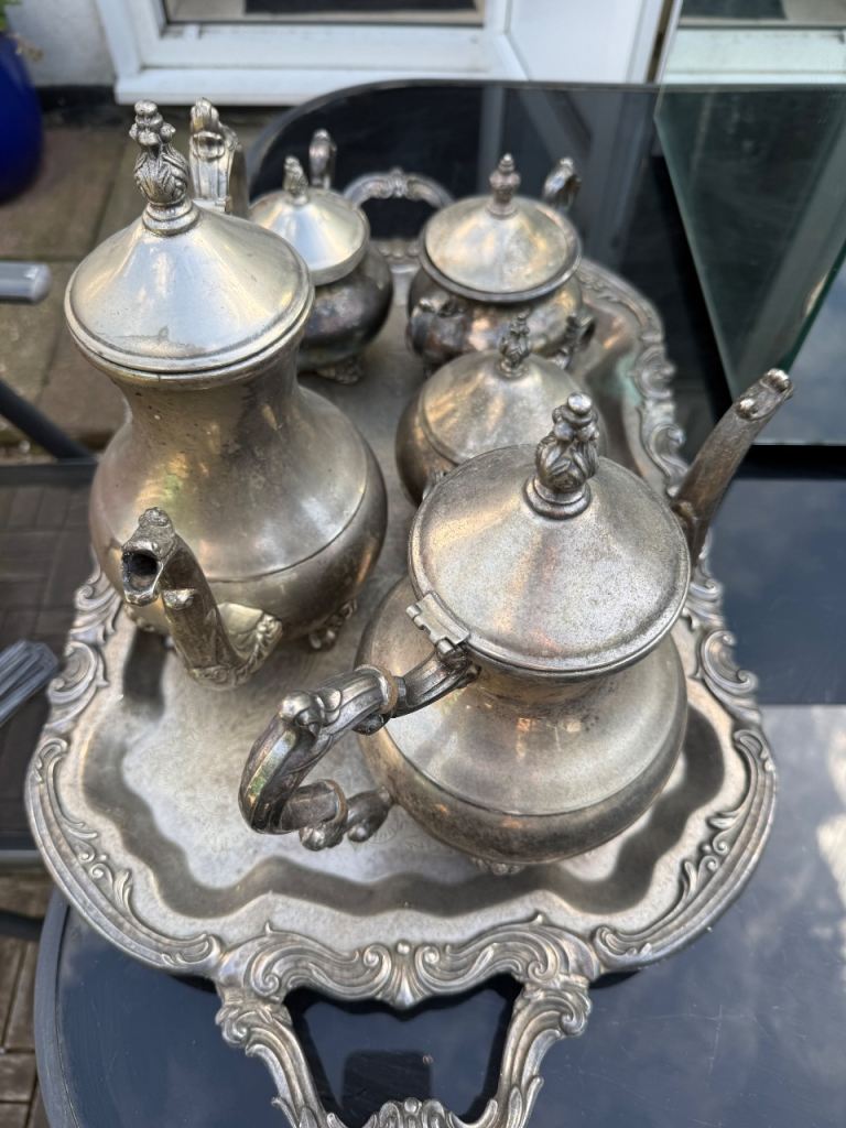 Silver Plated coffee and tea set with tray 