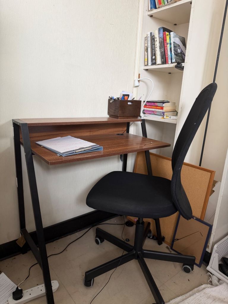 Office Desk And Swivel Chair Black