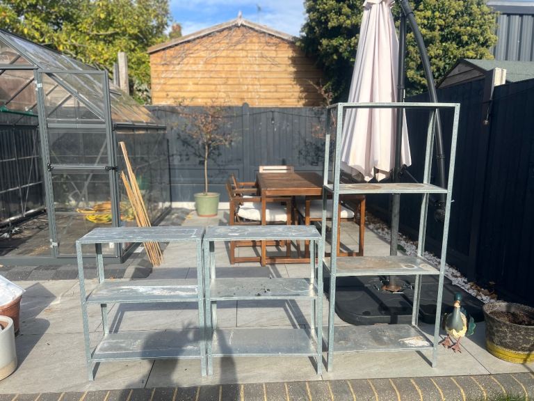Metal Garden Shelving Units – Fair Condition