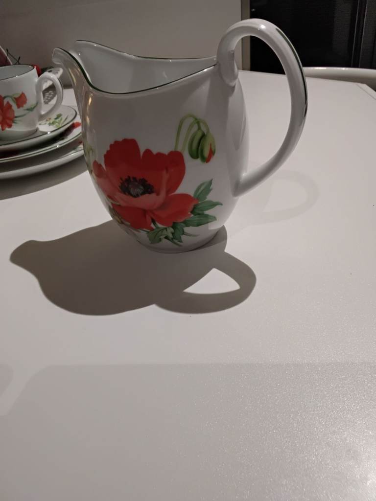 ROYAL WORCESTER FINE PORCELAIN POPPY DESIGN LARGE JUG NEW PRICE 