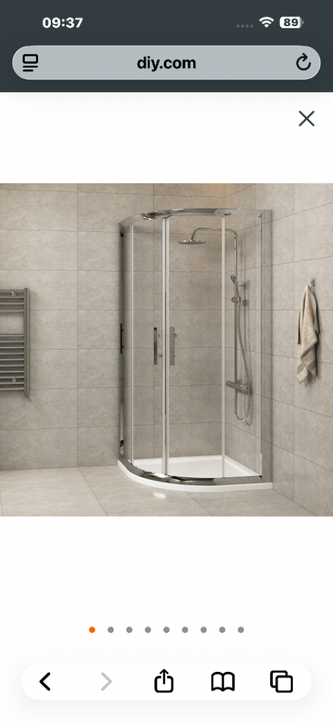 760 x 760mm Quadrant Shower Enclosure Sliding Walk in Cubicle Glass Screen Door