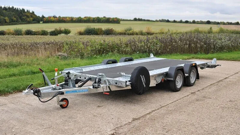 CAR TRANSPORTER TRAILER WOODFORD FLAT BED TILT RECOVERY 14 x 6'6 WIDE BODY STOCK