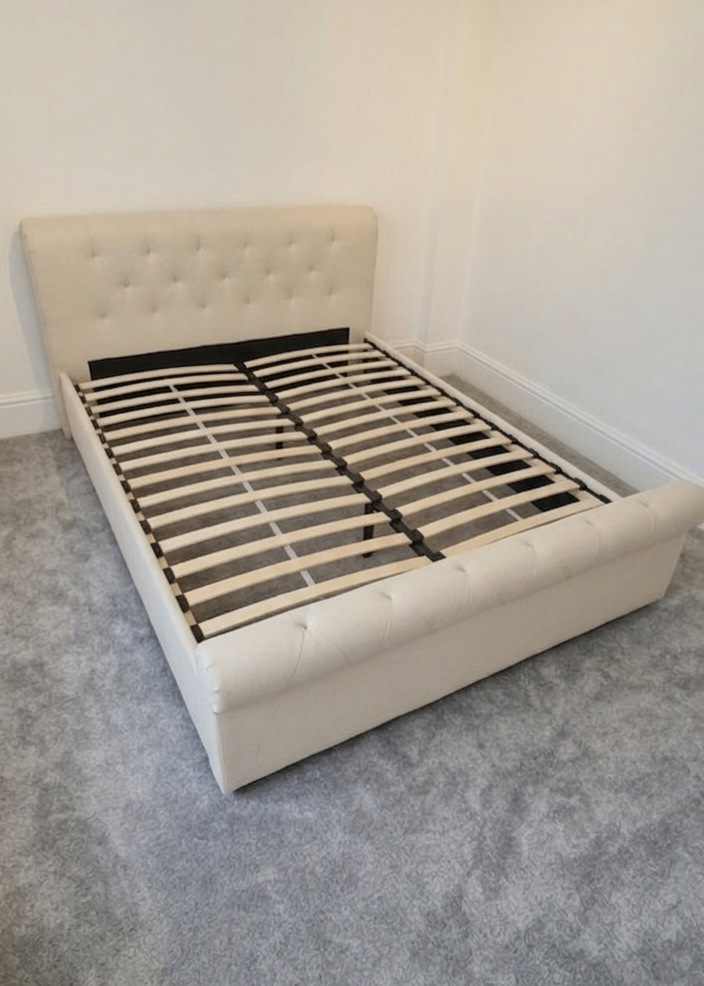 King Size Cream Bed Frame (SAME DAY DELIVERY AVAILABLE)