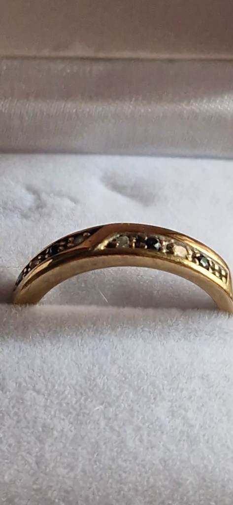 9ct carat gold sapphire diamond ring