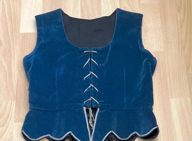 Blue Velvet Fancy Dress Bodice – Good Condition