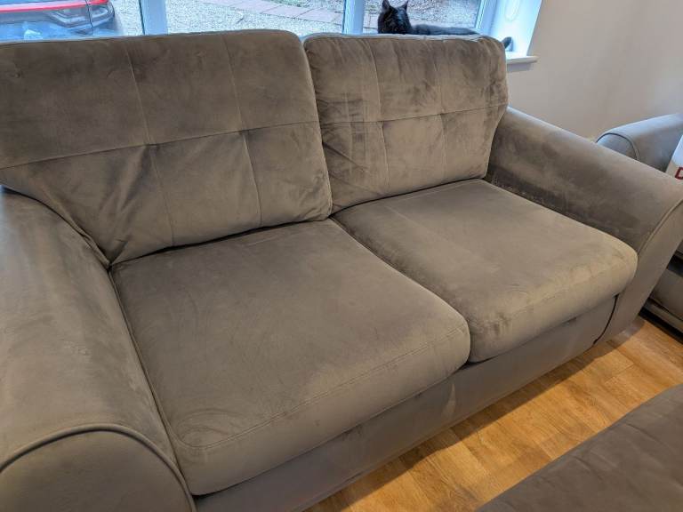 Grey 'velvet feel' 2 seater couch 